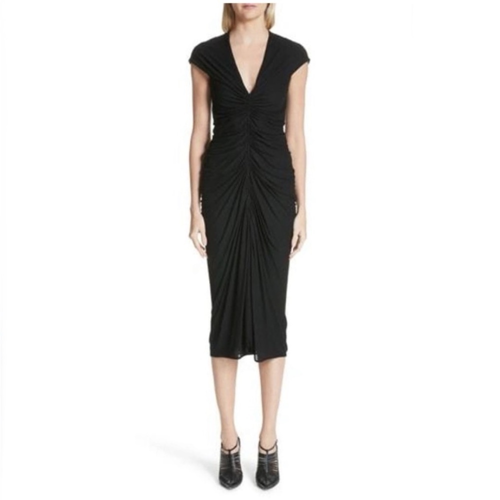 Jason Wu Ruched Front Sheath Dress in Black 7/8